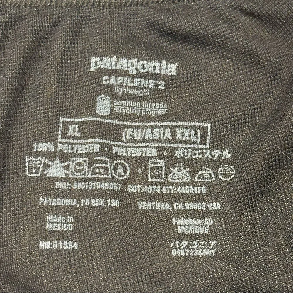 Patagonia Capilene Black Base Layer Medium Weight Leggings Mens XL